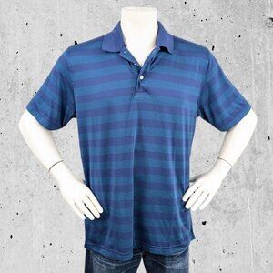 Brooks Brothers Performance Series Polo Shirt Size XL Blue Stripe